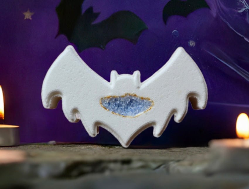 Geode Amethyst Bat Bath Bomb | Spooky Beauty Bath | Hemp Enhanced - Remedy Bath Co.